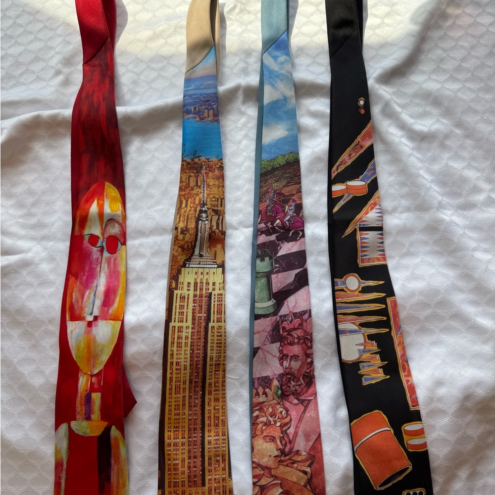 Vintage 1991 Ralph Marlin Neckties Ties New With Tags NWT Lot Of 4